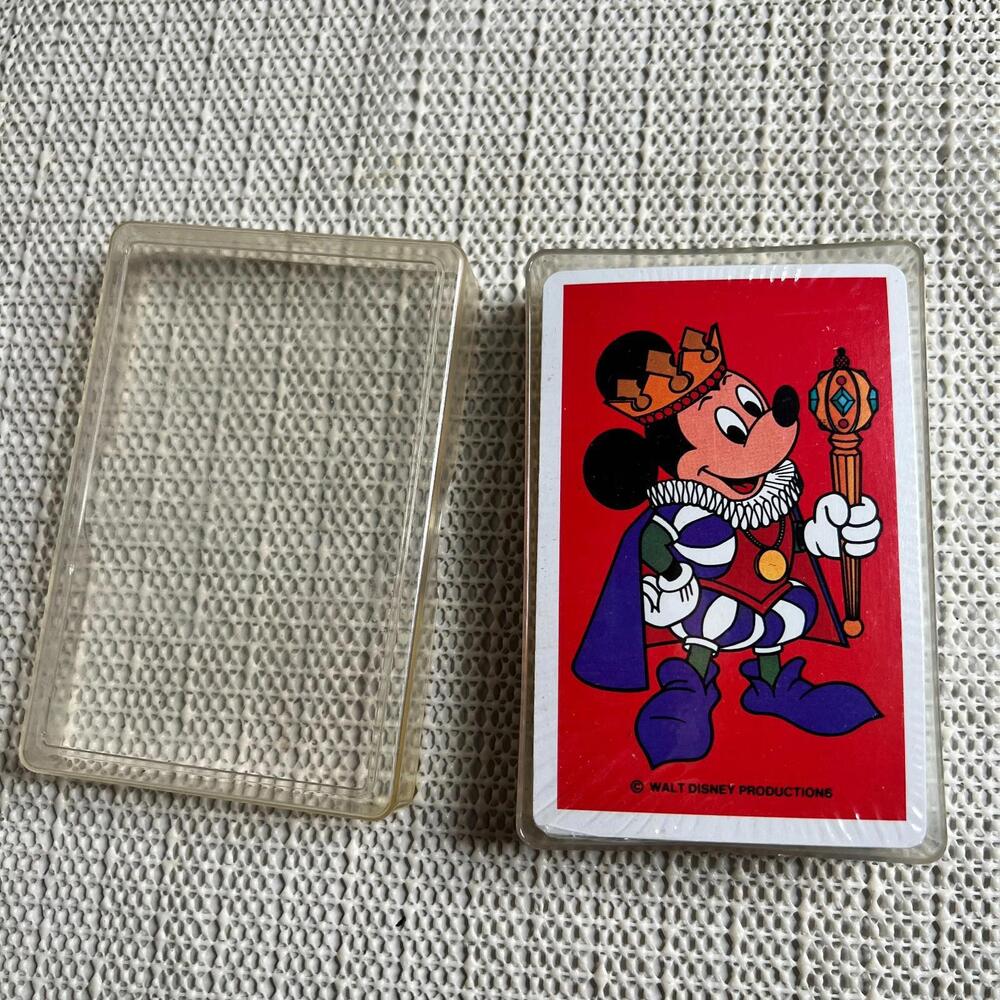 NEW Vintage Walt Disney‎ Playing Cards Mickey Mouse Joker Deck Plastic Case